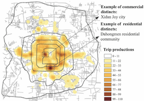Travel behavior and city region functions from station-free shared bike data